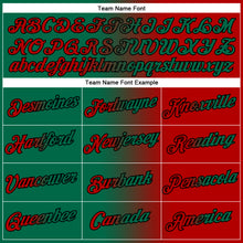Laden Sie das Bild in den Galerie-Viewer, Custom Red Kelly Green-Black Gradient Fashion Performance T-Shirt
