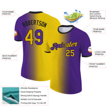 Загрузить изображение в средство просмотра галереи, Custom Purple Yellow-Black Gradient Fashion Performance T-Shirt
