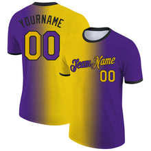 Загрузить изображение в средство просмотра галереи, Custom Purple Yellow-Black Gradient Fashion Performance T-Shirt
