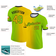 Загрузить изображение в средство просмотра галереи, Custom Neon Green Yellow-Black Gradient Fashion Performance T-Shirt
