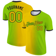 Загрузить изображение в средство просмотра галереи, Custom Neon Green Yellow-Black Gradient Fashion Performance T-Shirt
