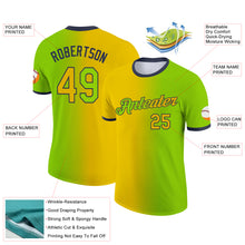 Загрузить изображение в средство просмотра галереи, Custom Neon Green Yellow-Navy Gradient Fashion Performance T-Shirt
