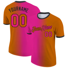 Загрузить изображение в средство просмотра галереи, Custom Texas Orange Hot Pink-Black Gradient Fashion Performance T-Shirt
