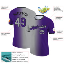 Загрузить изображение в средство просмотра галереи, Custom Purple Gray-Black Gradient Fashion Performance T-Shirt
