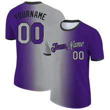 Загрузить изображение в средство просмотра галереи, Custom Purple Gray-Black Gradient Fashion Performance T-Shirt
