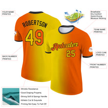 Загрузить изображение в средство просмотра галереи, Custom Orange Yellow-Black Gradient Fashion Performance T-Shirt

