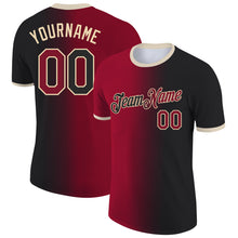 Load image into Gallery viewer, Custom Black Crimson-City Cream Gradient Fashion Performance T-Shirt
