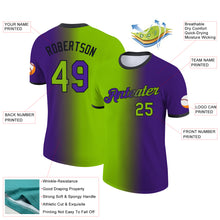 Загрузить изображение в средство просмотра галереи, Custom Purple Neon Green-Black Gradient Fashion Performance T-Shirt
