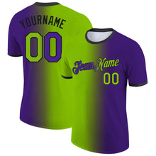 Загрузить изображение в средство просмотра галереи, Custom Purple Neon Green-Black Gradient Fashion Performance T-Shirt
