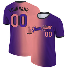 Загрузить изображение в средство просмотра галереи, Custom Purple Medium Pink-Black Gradient Fashion Performance T-Shirt
