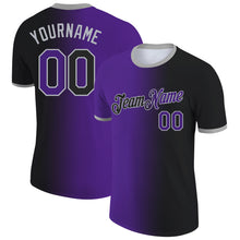 Load image into Gallery viewer, Custom Black Purple-Gray Gradient Fashion Performance T-Shirt
