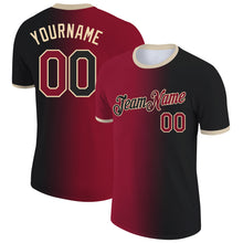 Charger l&#39;image dans la galerie, Custom Black Crimson-City Cream Gradient Fashion Performance T-Shirt
