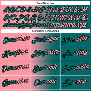Custom Teal Medium Pink-Black Gradient Fashion Performance T-Shirt