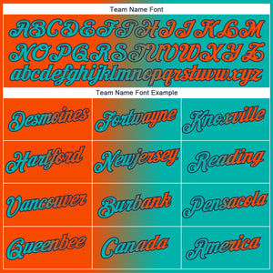 Custom Aqua Orange-Navy Gradient Fashion Performance T-Shirt