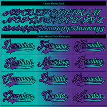 Load image into Gallery viewer, Custom Purple Aqua-Black Gradient Fashion Hockey Lace Neck Jersey
