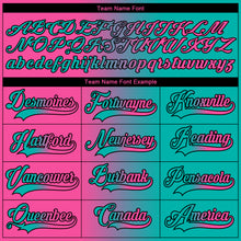 Charger l'image dans la galerie, Custom Aqua Pink-Black Gradient Fashion Hockey Lace Neck Jersey
