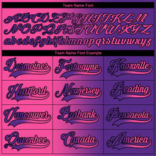 Load image into Gallery viewer, Custom Purple Pink-Black Gradient Fashion Hockey Lace Neck Jersey
