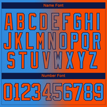 Load image into Gallery viewer, Custom Powder Blue Orange-Navy Gradient Fashion Hockey Lace Neck Jersey
