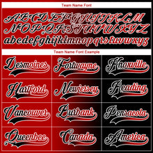 Laden Sie das Bild in den Galerie-Viewer, Custom Black Red-White Gradient Fashion Hockey Lace Neck Jersey
