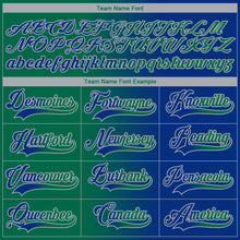 Load image into Gallery viewer, Custom Royal Kelly Green-Gray Gradient Fashion Hockey Lace Neck Jersey
