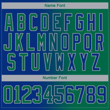 Load image into Gallery viewer, Custom Royal Kelly Green-Gray Gradient Fashion Hockey Lace Neck Jersey
