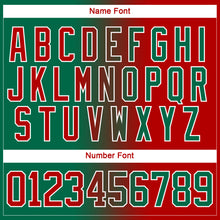Load image into Gallery viewer, Custom Kelly Green Red-White Gradient Fashion Hockey Lace Neck Jersey
