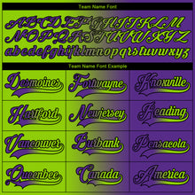 Load image into Gallery viewer, Custom Purple Neon Green-Black Gradient Fashion Hockey Lace Neck Jersey
