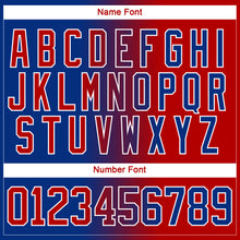 Load image into Gallery viewer, Custom Royal Red-White Gradient Fashion Hockey Lace Neck Jersey
