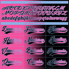 Laden Sie das Bild in den Galerie-Viewer, Custom Black Pink-Light Blue Gradient Fashion Hockey Lace Neck Jersey
