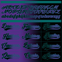 Charger l'image dans la galerie, Custom Black Purple-Teal Gradient Fashion Hockey Lace Neck Jersey
