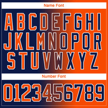 Charger l'image dans la galerie, Custom Navy Orange-White Gradient Fashion Hockey Lace Neck Jersey
