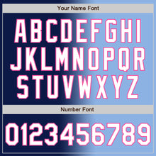 Load image into Gallery viewer, Custom Navy White Light Blue-Pink Authentic Gradient Fashion Baseball Jersey
