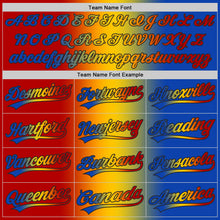 Load image into Gallery viewer, Custom Thunder Blue Red Yellow-Black Authentic Gradient Fashion Baseball Jersey
