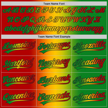 Load image into Gallery viewer, Custom Grass Green Red Yellow-Black Authentic Gradient Fashion Baseball Jersey

