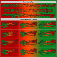 Laden Sie das Bild in den Galerie-Viewer, Custom Grass Green Red Orange-Black Authentic Gradient Fashion Baseball Jersey
