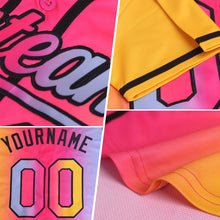 Load image into Gallery viewer, Custom Medium Purple Red Orange-Black Authentic Gradient Fashion Baseball Jersey
