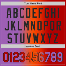 Load image into Gallery viewer, Custom Medium Purple Red Orange-Black Authentic Gradient Fashion Baseball Jersey
