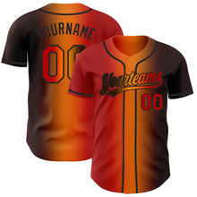 Load image into Gallery viewer, Custom Brown Red Bay Orange-Black Authentic Gradient Fashion Baseball Jersey
