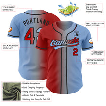 Load image into Gallery viewer, Custom Light Blue Red Gray-Black Authentic Gradient Fashion Baseball Jersey
