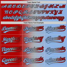 Load image into Gallery viewer, Custom Light Blue Red Gray-Black Authentic Gradient Fashion Baseball Jersey
