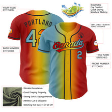 Load image into Gallery viewer, Custom Red Shadow Blue Yellow-Black Authentic Gradient Fashion Baseball Jersey
