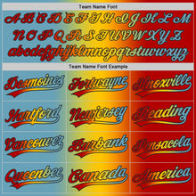 Load image into Gallery viewer, Custom Red Shadow Blue Yellow-Black Authentic Gradient Fashion Baseball Jersey
