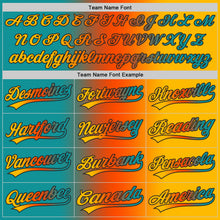 Load image into Gallery viewer, Custom Gold Teal Orange-Black Authentic Gradient Fashion Baseball Jersey
