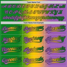 Load image into Gallery viewer, Custom Medium Purple Grass Green Yellow-Black Authentic Gradient Fashion Baseball Jersey
