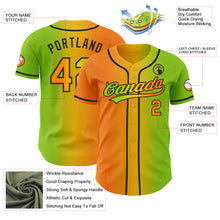 Load image into Gallery viewer, Custom Neon Green Bay Orange Yellow-Black Authentic Gradient Fashion Baseball Jersey
