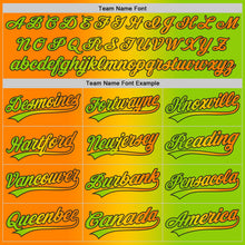 Load image into Gallery viewer, Custom Neon Green Bay Orange Yellow-Black Authentic Gradient Fashion Baseball Jersey
