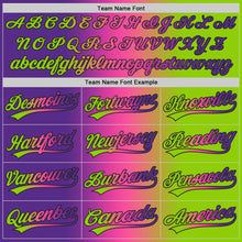Load image into Gallery viewer, Custom Neon Green Purple Pink-Black Authentic Gradient Fashion Baseball Jersey
