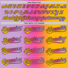Load image into Gallery viewer, Custom Gold Light Purple Pink-Black Authentic Gradient Fashion Baseball Jersey
