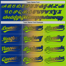 Load image into Gallery viewer, Custom Neon Green Royal Old Gold-Black Authentic Gradient Fashion Baseball Jersey
