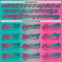 Load image into Gallery viewer, Custom Pink Aqua Gray-Black Authentic Gradient Fashion Baseball Jersey

